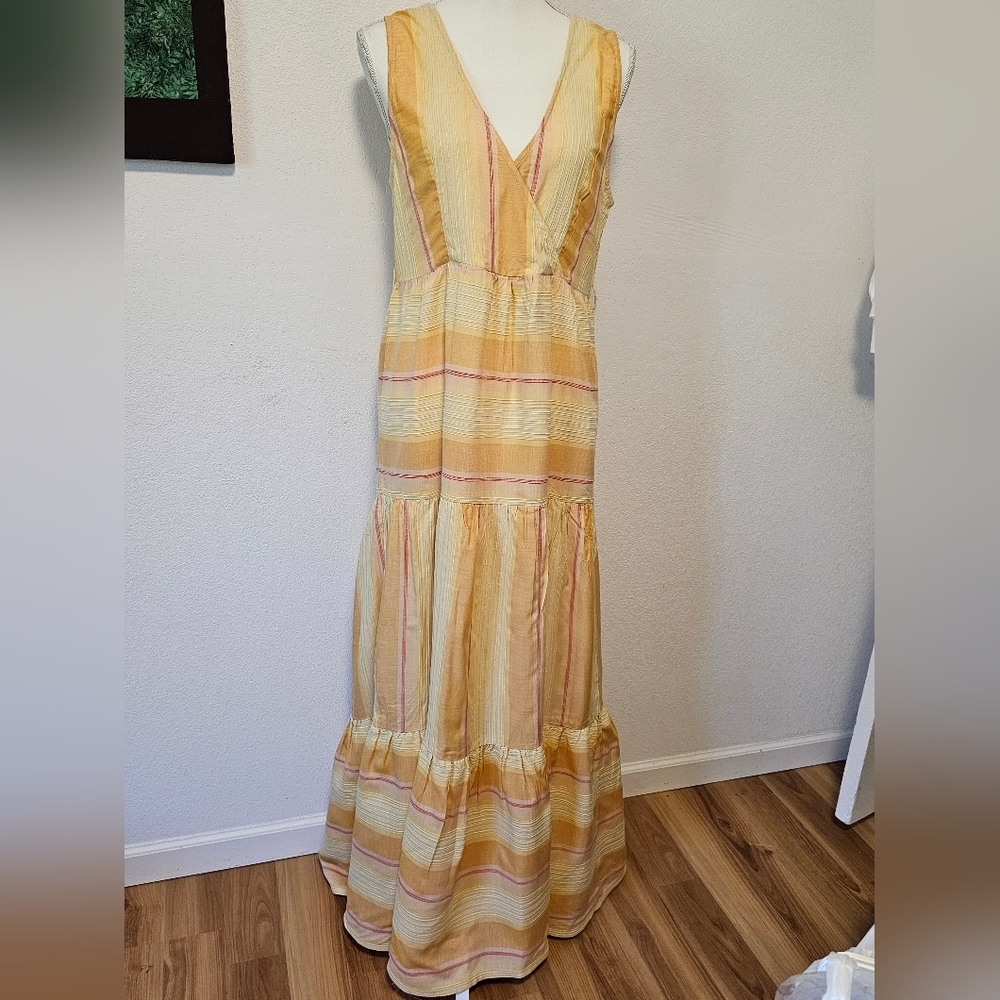 Lspace Clara Yellow Color Block Stripe Tiered Dre… - image 8